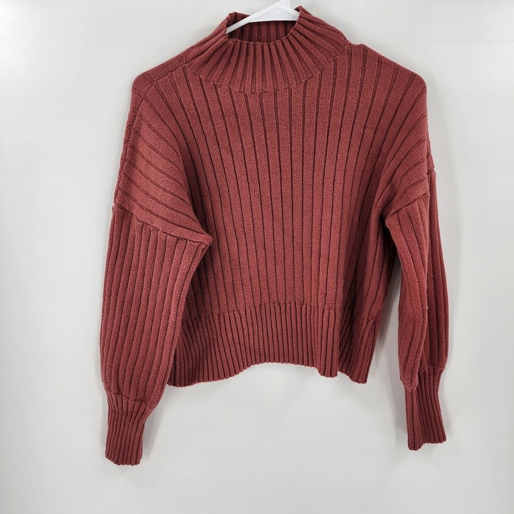 Zaful rust sweater turtleneck high neck small medium one size crop
